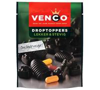 Venco Droptoppers Lekker & Stevig 215 g, Licorice Mix from Bite-Resistant Liquorice Drops from the Netherlands, Dutch Licorice, Dropmix from Holland