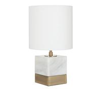 vencro white fabric shade table lamp with white marble base