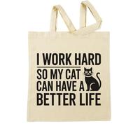 Vendax I Work Hard So My Cat Can Have A Better Life Beige Shopping Bag