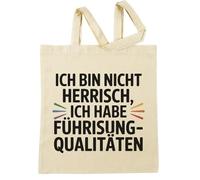 Vendax Ich Bin Nicht Herrisch Ich Habe Führungsqualitäten Beige Einkaufstasche Beige Shopping Bag
