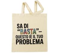 Vendax Sa Di Basta - Questo È Il Tuo Problema Non Stavo Ascoltando Quindi Sorriderò Beige Shopping Bag