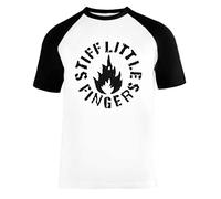Vendax Stiff Little Fingers Unisex Short Sleeve Baseball T-Shirt Men Women White Black, White, XL