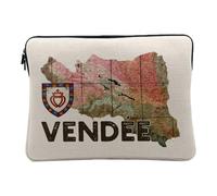 Vendée 85 Department La Roche sur Yon Antique Map Laptop Case for Computer and Tablet - 14-15 Inches - Printed in France