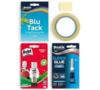 Vendibl Sticky Essentials Bundle - Blu Tack, Sellotape, Pritt Stick, Super Glue & Sticky Notes