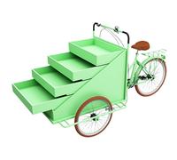 Vending Cart with Umbrella - Mobile Tricycle Food Kiosk for Ice Cream, Snacks, Drinks, and Coffee - Platform Truck for Outdoor Use