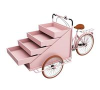 Vending Cart with Umbrella - Mobile Tricycle Food Kiosk for Ice Cream, Snacks, Drinks, and Coffee - Platform Truck for Outdoor Use