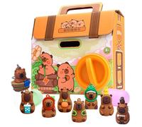 Vending Machine Toys, Capybara Toy Capsule Vending Machine Capybara Backpack Mini with 6 Surprise Eggs Mystery Capsule Toys for Xmas Easter