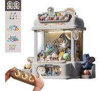 Vending Machine Toys with Remote Control , Small Claw Machine with Light and Music,2 Panda Doll,25 Dolls,20 Gashapons Gifts for Adults Girls Boys ,White