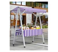 Vendor Stall Cart,Folding Metal Display Stand for Farmers Market, Craft Shows & Food Stalls - Purple Flower Bar Cart, Portable Vendor Kiosk, 130cm (51.2") - Commercial Use