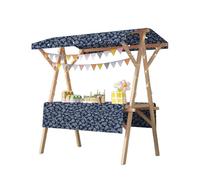 Vendor Stall Cart,Portable Foldable Vendor Booth Display Shelf with Table Cloth - Ideal for Market Stalls, Buffets & Festivals, Perfect for Cookies, Beach Events, Business Pushcarts (Brown,