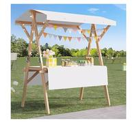 Vendor Stall Cart,Portable Wooden Farmers Market Stand Cart - Foldable Vending Booth with Wheels, Lightweight Display Stall for Craft Shows & Retail - 47.2'' Green Color