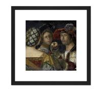 Vendri Judgment Of Paris Apple Painting 8X8 Inch Square Wooden Framed Wall Art Print Picture with Mount Artery8 Black One Size