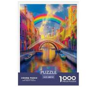 Venedig Kanäle Puzzle 1000 Teile Schwer Puzzle Spielzeug Pädagogisches Spiel Impossible Herausforderungsspielzeug Für Erwachsene Und Kinder Ab 14 Jahren 52x38cm/1000pcs
