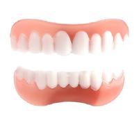Veneer Dentures Set, 2pack Upper And Lower False Teeth, Bright White Shade, Comfortable