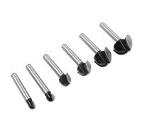 VENEKA 1/4 Handle Woodworking Milling Cutter Set 6Pc Round Bottom Knife Semi-Spherical Relief Arc Carving Tool