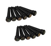 VENEKA 12-Piece Black Ebony Shell Guitar Bridge Bone Pins Set with Green Abalone Dot for Acoustic Guitar Accessories