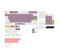 VENEKA 135-Key PBT Key Cap XDA Ball Cap 7U Space Bar Split Space Bar Cap Five-Sided Sublimation Key for Mechanical Keyboard