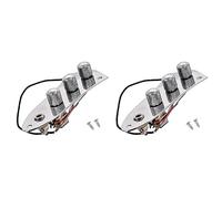 VENEKA 2 x Prewired Control Plate for Jazz Bass Guitar, Charged J Bass Control Board with Wiring Harness Push Pull Potentiometers