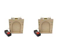 VENEKA 2 x Wooden Elevator Door, 1 Self-Made House, Garage Model, Electric Door Kit, DIY Technology Toy
