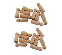 VENEKA 20 Pieces 65 mm Unfinished Wooden Peg Dolls Wooden Tiny Doll Bodies People Decorations,Wood Color