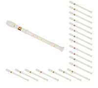 VENEKA 20X Students Creamy White Plastic 8 Holes Flute Recorder W Cleaning Stick
