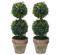 VENEKA 2X Artificial Plastic In Pots Plant Potted Decor Garden Indoor Outdoor Pattern:Two Ball