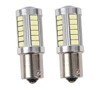 VENEKA 2X BA15S 12V White LED Sidelight Indicator Car Light Bulb 1156 P21W Silver 33-LED