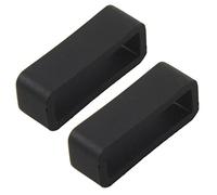 VENEKA 2X Black Watch Strap Retaining Hoop Loop Rubber Retainer Buckle Holder 22mm
