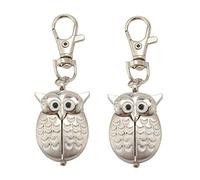 VENEKA 2X Double Open Owl Key Ring Pocket Watch