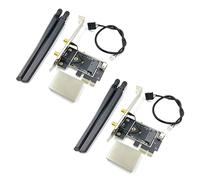 VENEKA 2X NGFF M2 Wireless Card to PCI-E Pcie Desktop Bluetooth Converter Adapter with 4 AC Antenna for AX200 9260AC