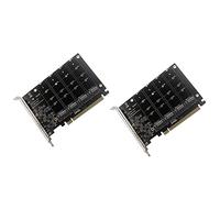 VENEKA 2X PCIE 4-Port M.2 NVEM SSD Expansion Card Computer Motherboard Solid State Drive Expansion Card