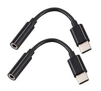 VENEKA 2X USB C to 3.5mm Headphone/Earphone Jack Cable Adapter,Type C 3.1 Male Port to 3.5 mm Female Stereo Audio