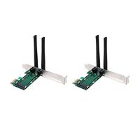 VENEKA 2X Wireless Card WiFi Mini PCI-E Express to PCI-E Adapter with 4 Antenna External for PC
