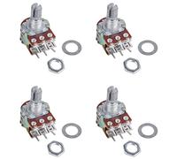VENEKA 4 Pieces Silver Metal B50K 50K Ohm 6-Pin Dual Trim Potentiometer 3.8 x 2.8 x 1.7 cm