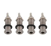 VENEKA 4X Electric Guitar Jack Chrome Threaded Cylinder Output Input Jack Plug Sockets 1/4 Inch for Electric Guitar