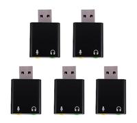VENEKA 5X 7.1-Channel Aluminum Alloy USB Sound Card Computer External Sound Card USB7.1 Sound Card Analog Sound Card