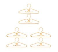 VENEKA 6 Pieces One Hand Woven Natural Rattan Coat Hangers 3 Hooks for Wardrobe Home Clothing Store Furniture 40 x 20 cm