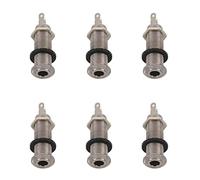 VENEKA 6X Electric Guitar Jack Chrome Threaded Cylinder Output Input Jack Plug Sockets 1/4 Inch for Electric Guitar
