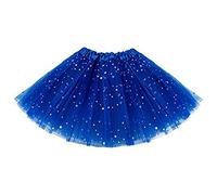 VENEKA Tutu Skirts Star Sparkle Sequin Princess Dresses 3 Layers Ballet Dance Toddler Baby Tulle Tutu Skirt,Blue