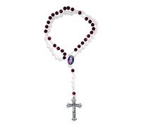 Venerare Catholic Divine Mercy Rosary Chaplet with White and Red Beads, Metal, No Gemstone