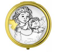 Venerare Guardian Angels Pyx - Small, Gold & Silver, Made in Italy, Perfect for First Communion & Storing Keepsakes