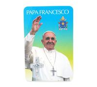 Venerare Pope Francis Holy Card with Papal Cross