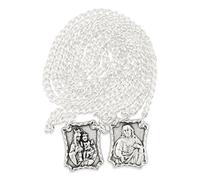 Venerare Scapular with Engraved Medal of Jesus & Our Lady of Mount Carmel, Made in Italy