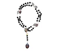Venerare Seven Sorrows Rosary Chaplet,Traditional Catholic Devotion,Hand Made in Italy,Comes With Explanatory Brochure With All Prayers,Makes a Great Gift! (Deluxe Rosary,Black Wood Beads), Glass