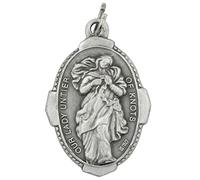 Venerare Silver-Tone Saint Medal Pendants | Comes with Prayer Card | Great Catholic Gift for Baptism, First Holy Communion, and Confirmation | Christian Accessory | Made in Italy, No Gemstone
