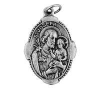 Venerare Traditional Catholic Saint Medal - st joseph | Silver Toned Color | Great for First Holy Communion and First Holy Confirmation | Religious Medallion for Jewelry and Home, 1 Inches, Metal, No