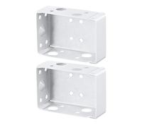 Venetian Blind Bracket, 2 Pcs White Metal Box Mounting Brackets, Rectangular Brackets for Window Blinds, Headrail Bracket Track End Holder Suitable for Venetian/Wood Blinds