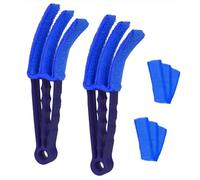 Venetian Blind Cleaner,2 PCS Window Blind Duster Brush Removable Washable with 2 Microfibre Sleeves Wet Dry Venetian Window Blind for Venetian Blinds Air Conditioner and Car AC Vent