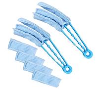 Venetian Blind Cleaner Set of 2 With 4 Microfibre Sleeves, Wet Dry Venetian Window Blind Cleaner Tool for Venetian Blinds Air Conditioner Car AC VentBlind Cleaner microfiber Duster Wooden Blind
