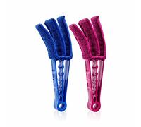 Venetian Blind Cleaner Tool Car Vent 3 Pronged Vertical Wands Duster For Wet Dry Cleaning Of Shutter Air Conditioner Window Microfiber Blinds Wand Brush With Washable Sleeves Cleans Dust Dirt (1 Pk)